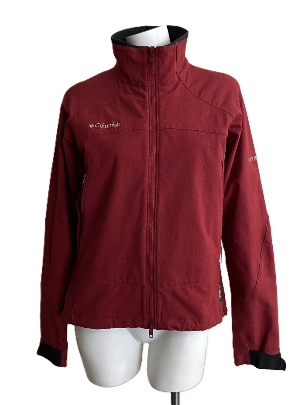 Columbia Titanium Jacket Womens Medium Red Schoeller Dryskin Softshell Full Zip